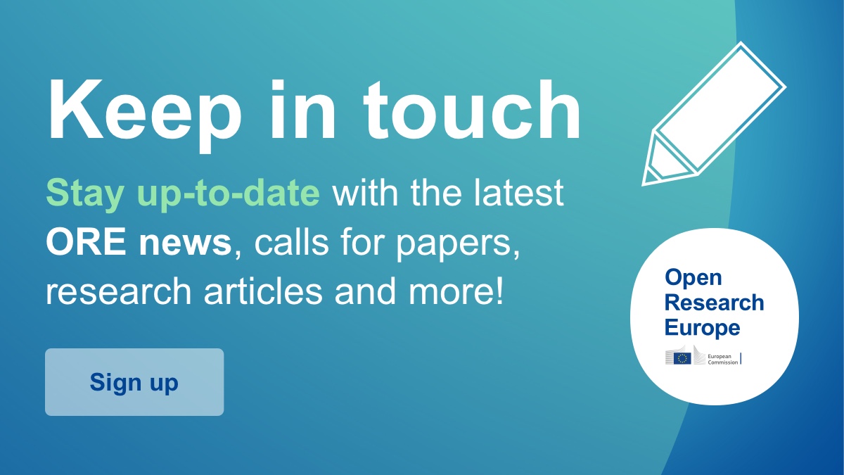 Want to stay informed with the latest news and info from Open Research Europe?  
 
Sign up to our #Newsletter today and be the first to know about calls for papers, researcher stories and more: spr.ly/6015umslc