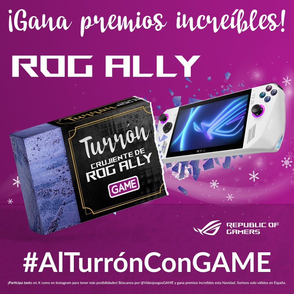 ¡Y otro rico turrón que llega a #AlTurrónConGAME!

🎁 GANA una increíble #ROGAlly de ASUS 🎁

🔄 REPOST + Síguenos y a <a href="/ASUSROGES/">ROG España</a>.
📱 Responde citando a un AMIG@ con #AlTurrónConGAMEyASUS.
⏱️ Participa hasta el 17/12/2023 a las 23:59h.

BBLL ➡️ gameplusblog.es/bbll-sorteos-n…