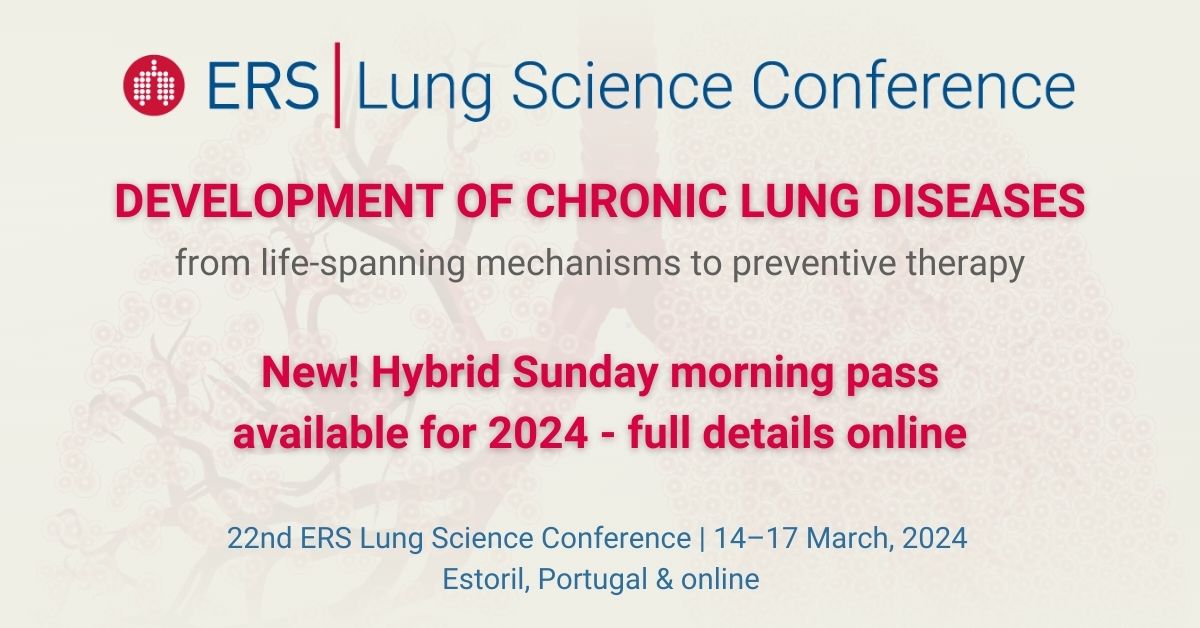 🔬 The ERS Lung Science Conference (LSC) 2024 Sunday morning pass is a perfect opportunity for clinicians and clinical scientists to get involved and interact with lung researchers and basic scientists! Find out more or register for a small fee: ersnet.org/events/lung-sc…