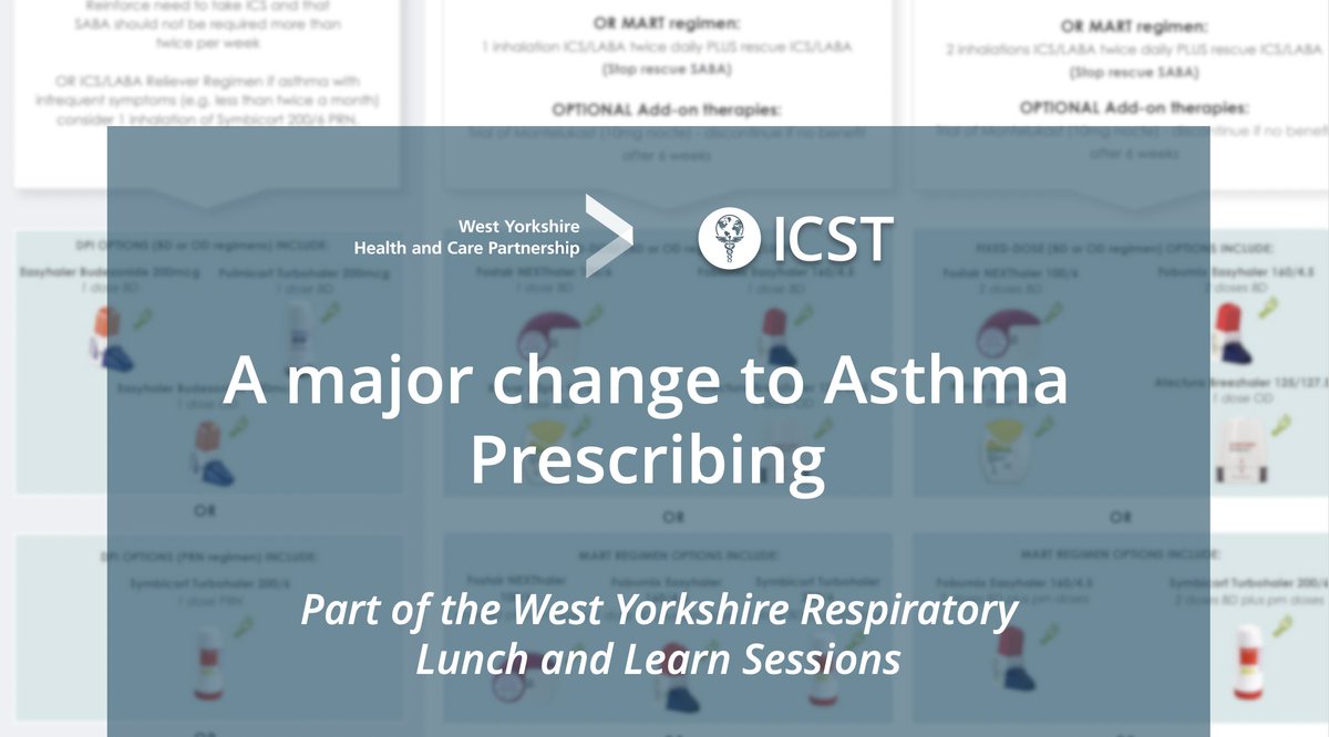 Healthcare Professionals in West Yorkshire!

Did you miss the live event- A major change to Asthma Prescribing?

💻 You can now view the event recording here: wyh.icst.org.uk/education/even…