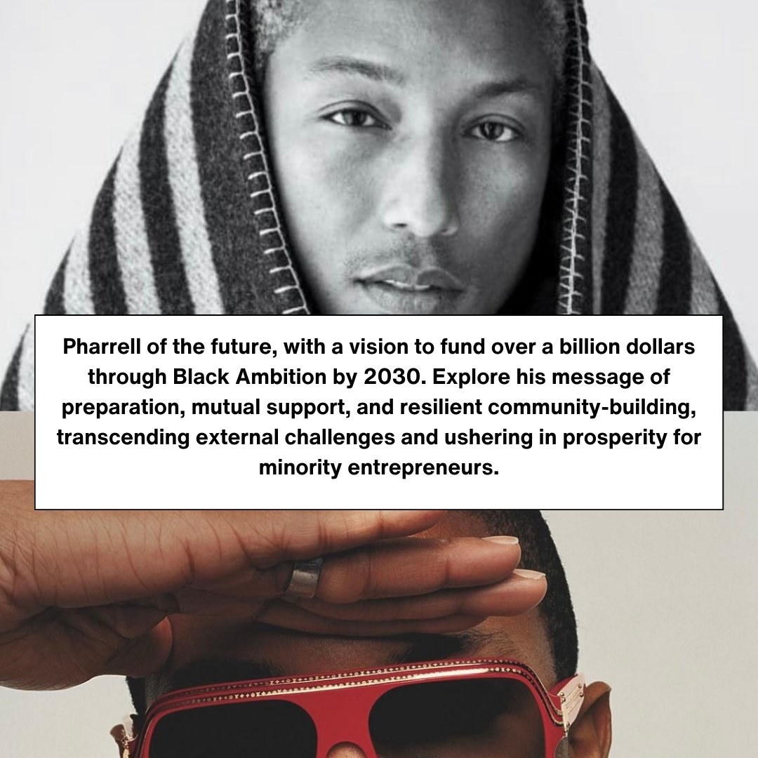 @Pharrell Williams: From music to a billion-dollar mission! Discover how he's empowering minority entrepreneurs with Black Ambition. 💡 Equity, not just equality, is the goal. 💪 #PharrellWilliams #BlackAmbition #EquityOverEquality #BillionDollarMission #Business #investment
