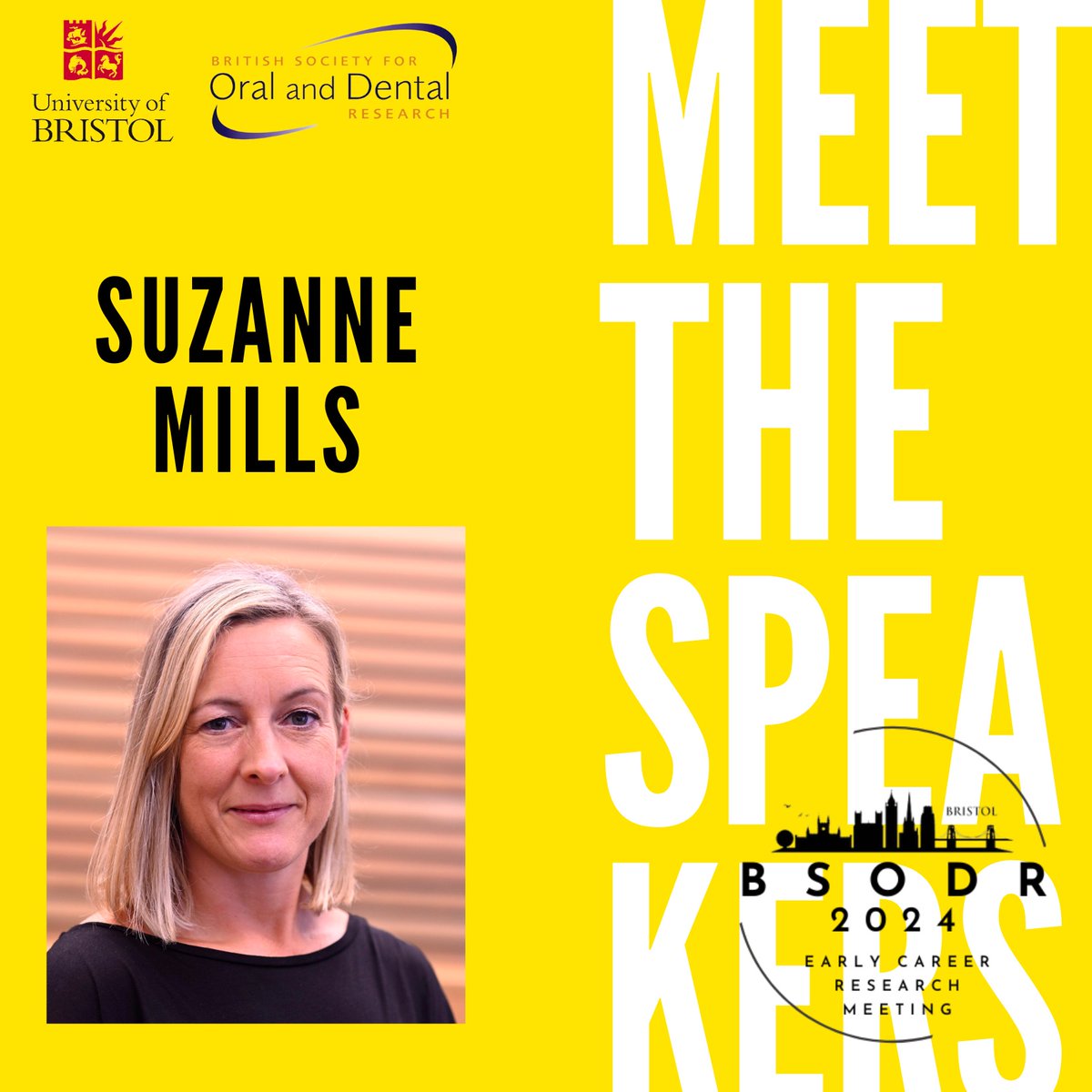 MEET THE SPEAKER: SUZANNE MILLS Suzanne has been working for the @BristolUni for eight years and has recently moved into the Research Development Associate role (Life & Health Sciences) in DREI from the Law School, where she worked as the School Research Manager.