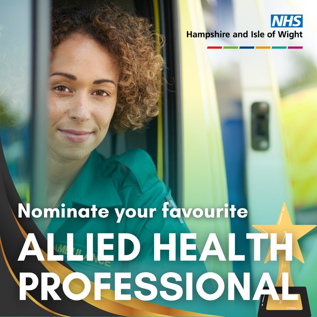 1/3. Do you know an Allied Health Professional that's leading, innovating, educating, or otherwise doing incredible things in Hampshire and Isle of Wight?

You have until the end of December to nominate them for an award recognising their outstanding contribution. 🏆