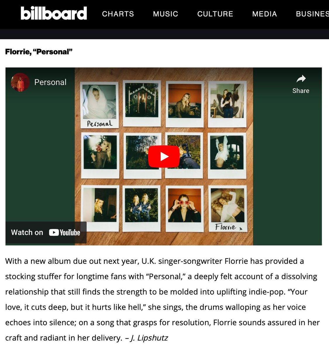 Xenomania Records (@xenomaniarcrds) on Twitter photo Thanks <a href="/billboard/">billboard</a> for this review of <a href="/Florrie/">Florrie</a>'s latest single, 'Personal'. 
billboard.com/music/pop/new-… Thanks <a href="/billboard/">billboard</a> for this review of <a href="/Florrie/">Florrie</a>'s latest single, 'Personal'. 
billboard.com/music/pop/new-…
