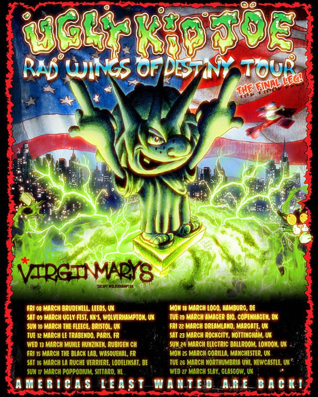 BUZZING TO ANNOUNCE WE WILL BE GOING BACK OUT ON TOUR IN MARCH WITH THE MIGHTY MIGHTY @UglyKidJoeBand 🧨🔥🧨🔥🧨🔥🧨🔥🧨🔥🧨🔥🧨🔥🧨🔥🧨🔥🧨🔥🧨🔥 #radwingsofdestinytour #uglykidjoe