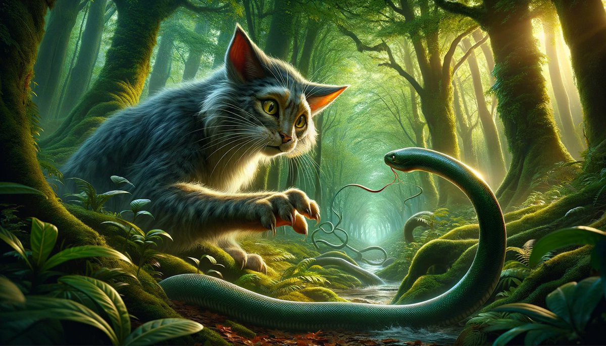 In the ancient times, when the world was still young and cats roamed free in the wild, there lived a legendary feline known as the Stringstalker. The Stringstalker was a magnificent creature, revered by all for its incredible hunting prowess. It could catch even the swiftest of