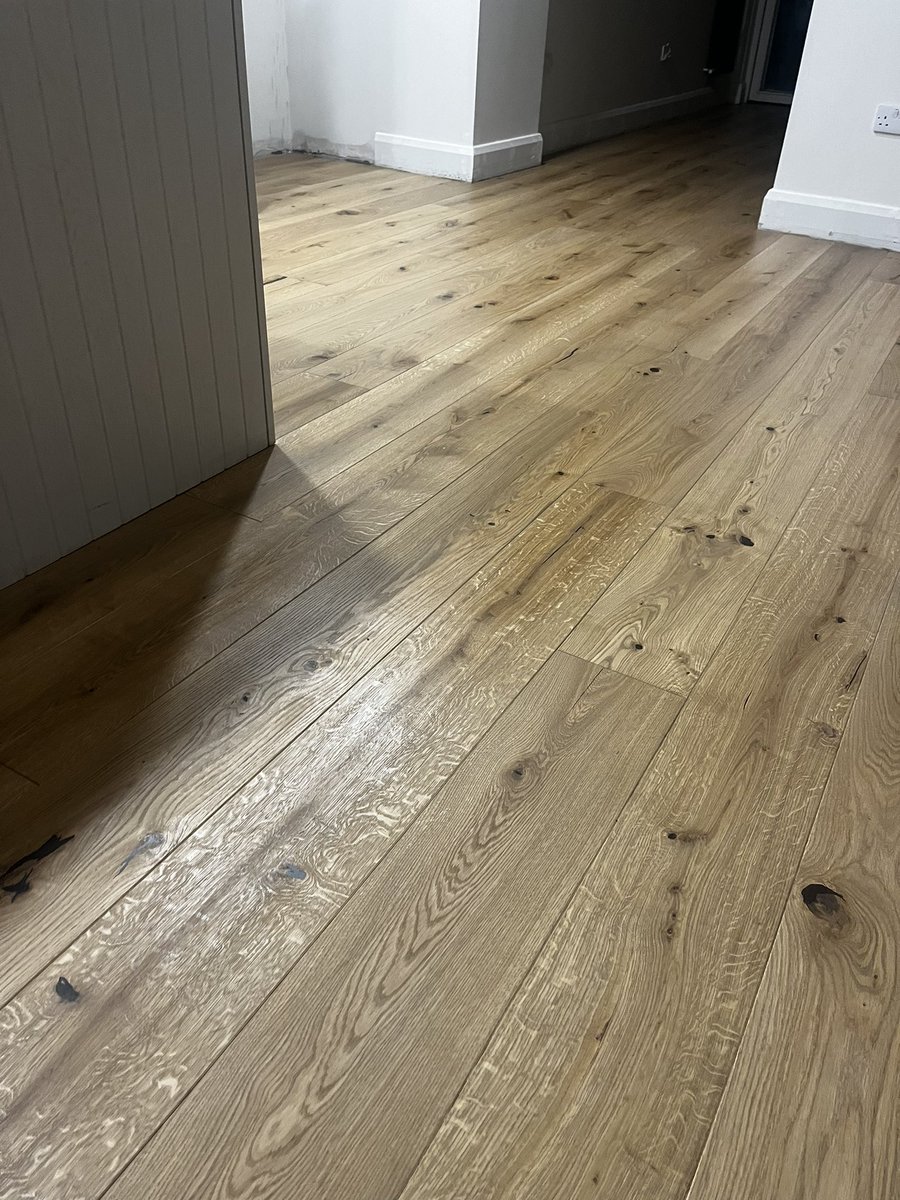 AHF 190mm unfinished engineered oak supplied | fitted | sanded &amp; sealed in this newly renovated home just in time for Christmas🎄#corkcity #flooring #engineeredflooring #wocadenmark #AislinnHardwoodFlooring #renovation #wideplank #supply #fit #sanding #sealing