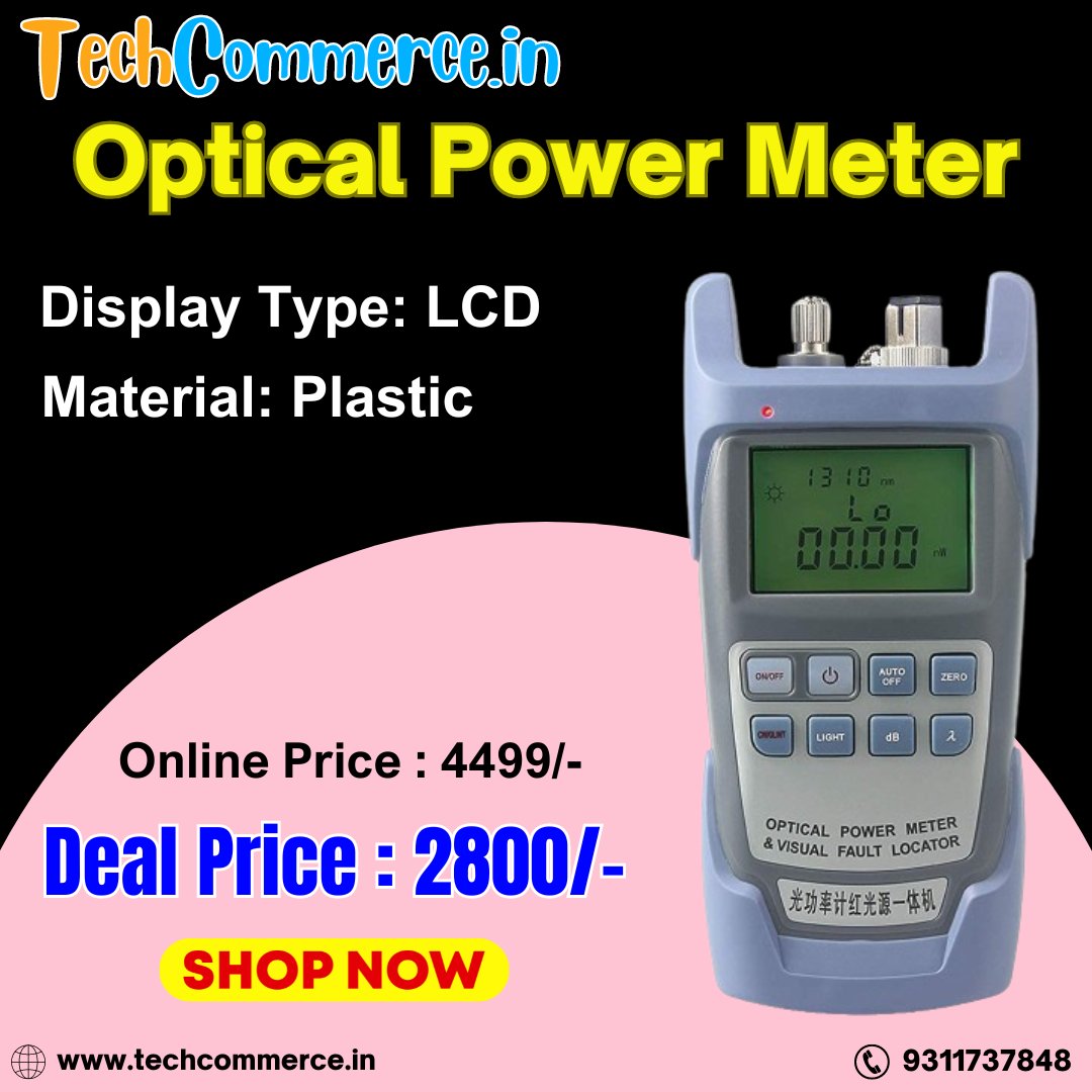 Optical Power Meter 2In1 With 10Km Laser Source Visual Fault Locater 10mW SC/FC/ST Connector
#Onlineprice Rs.4499/-
#specialoffer only Rs.2800/-
Click to Buy
bit.ly/3GCkw4D

#techcommerce #opticalpowermeter #powermeter #fiberoptic #internet #opm #fiber #startechnologies