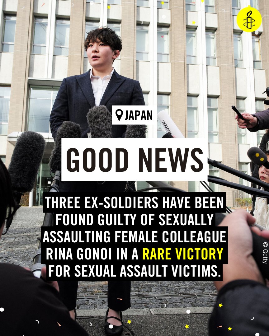 Rina Gonoi dared to speak out to break the cycle of impunity for gender-based violence in Japan. Today's landmark ruling is a victory not just for her, but for all victims and survivors of sexual assault in Japan, many of whom suffer in silence.