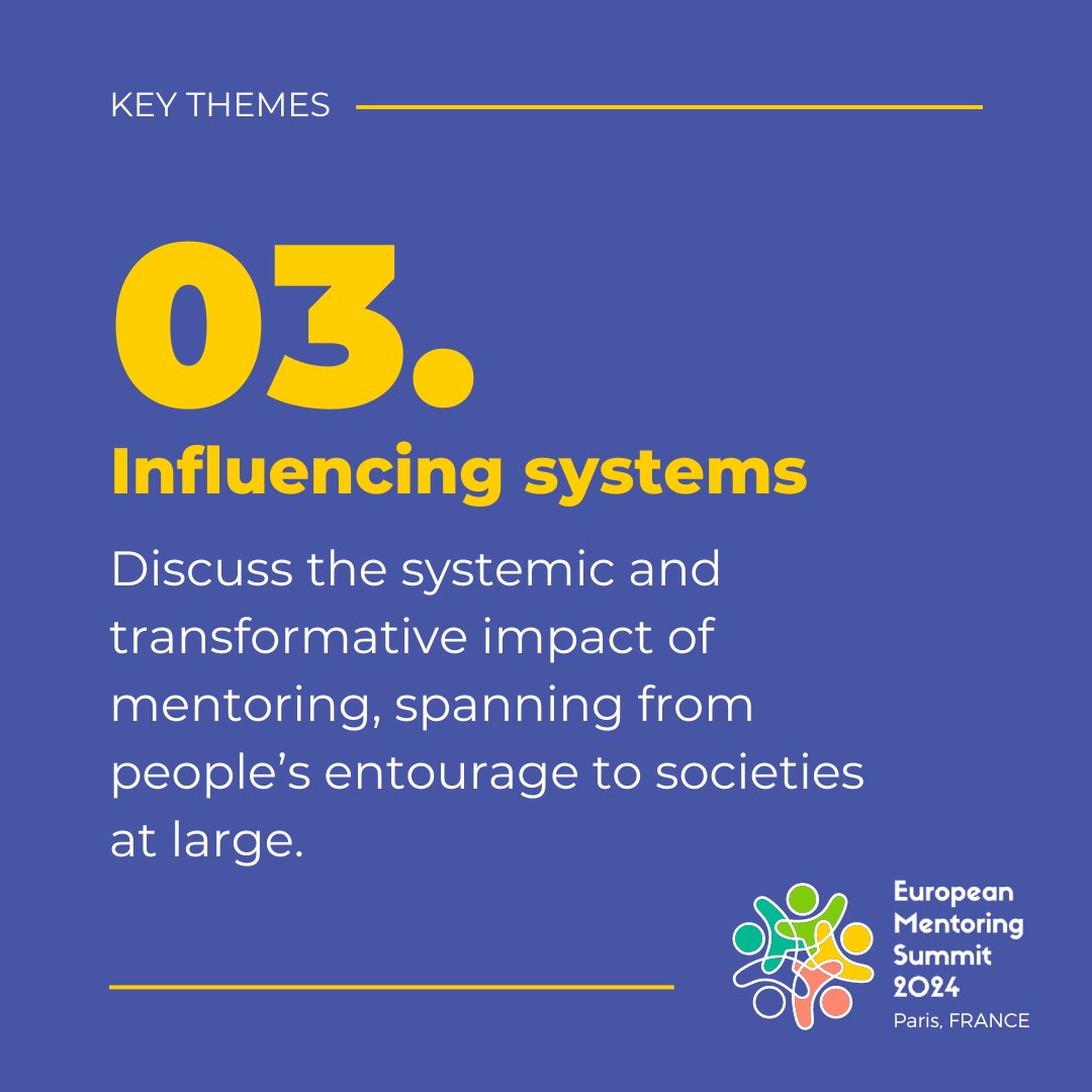 🗣️[Ready to Lead the Conversation at #EMS2024?]  

Let's discuss how mentoring doesn’t just have an impact on the duo directly involved but can also influence and bring positive changes.   

One more month to submit your workshop! (before 15th January) 👉 mentoringsummit.eu/workshop-propo…