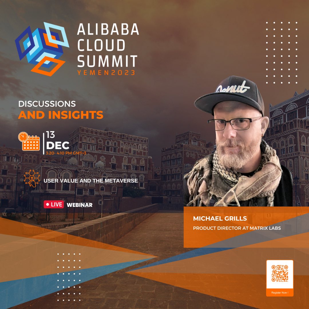 WORLD3 (@world3_ai) on Twitter photo Matrix World Product Director @michaelgrills will be presenting online at the Yemen 2023 <a href="/alibaba_cloud/">Alibaba Cloud</a> Summit!
To register, scan the QR code on the poster below ๐ Matrix World Product Director @michaelgrills will be presenting online at the Yemen 2023 <a href="/alibaba_cloud/">Alibaba Cloud</a> Summit!
To register, scan the QR code on the poster below ๐
