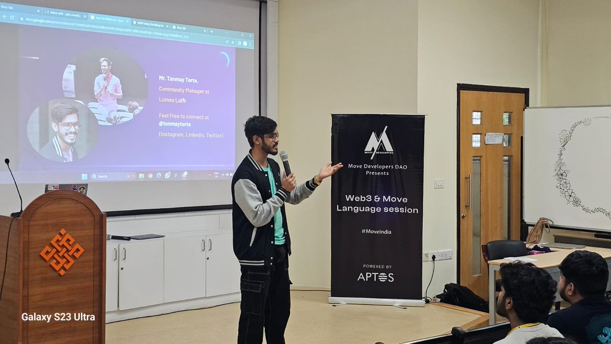 MoveClub_reva's tweet photo. "🌐 Exploring the fascinating world of #Web3 was an incredible journey! 🚀 Grateful for the opportunity  Massive thanks to @tanmaytarte3 for the guidance! 🌟 Special shoutout to @MoveBuilders, @Aptos_Network, @aptos_ind, and @GdscReva4784 for the unwavering support! #moveindia https://t.co/Tj18kGviHP