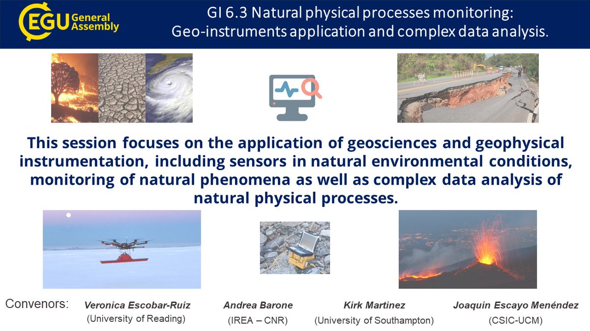 Call for abstract! 📢
Natural physical processes monitoring: Geo-instruments application and complex data analysis
Deadline, 10 January 2024, 13:00 (CET)
For more info 👇 meetingorganizer.copernicus.org/EGU24/session/…