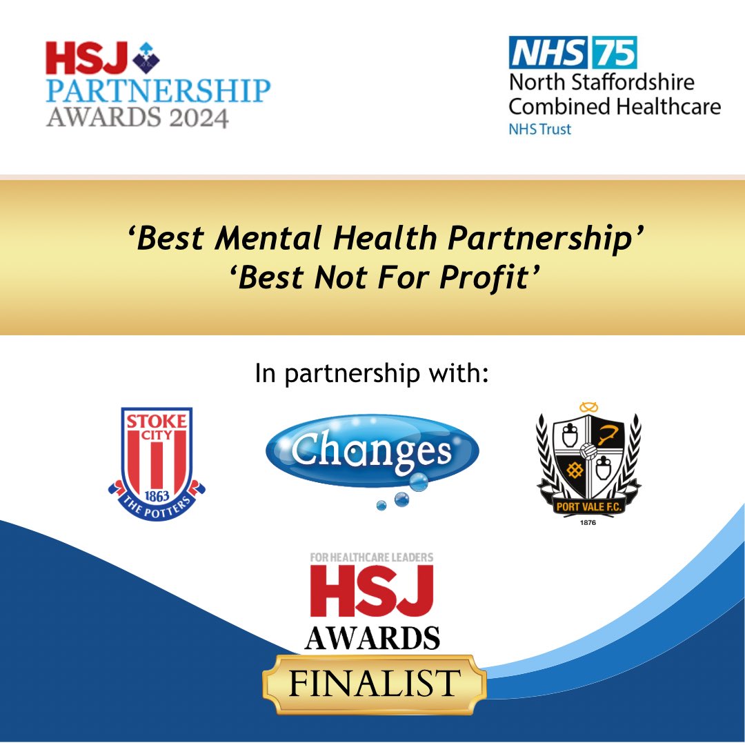 For the ‘Best Mental Health Partnership’ award, the partnership between North Staffordshire Combined Healthcare NHS Trust and Changes Health and Wellbeing!

Find out more bit.ly/3t4NV4n