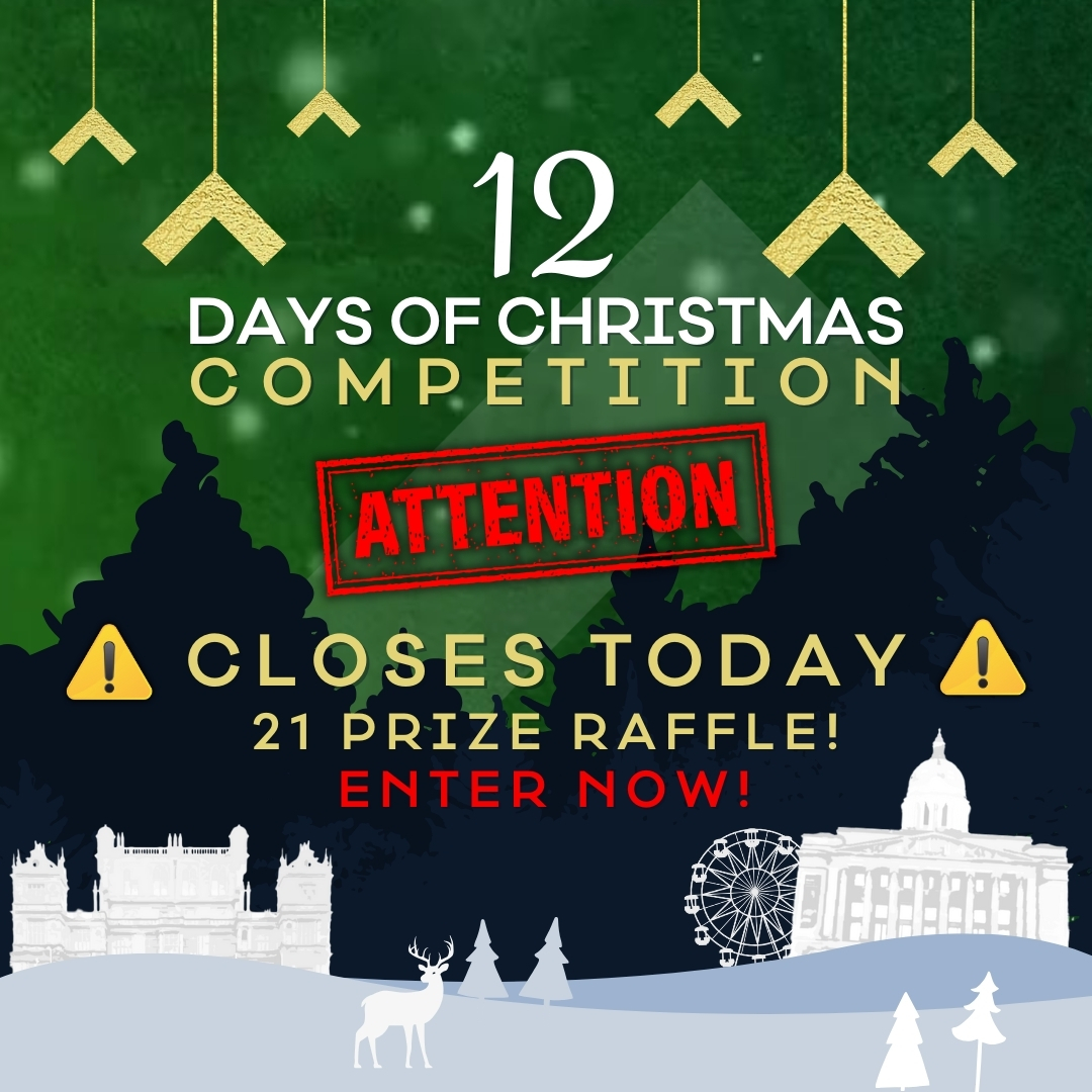 🚨Last Chance to #Win Alert!🚨
Today is the final day to enter our #12DaysofChristmas #Competition!🎁✨

🎁Don't miss out on the chance to win one of 21 amazing prizes, including 2 short breaks!
 
➡️ENTER HERE: bit.ly/12DaysXmasComp

#ClosingToday #Nottingham #LoveNotts #Notts