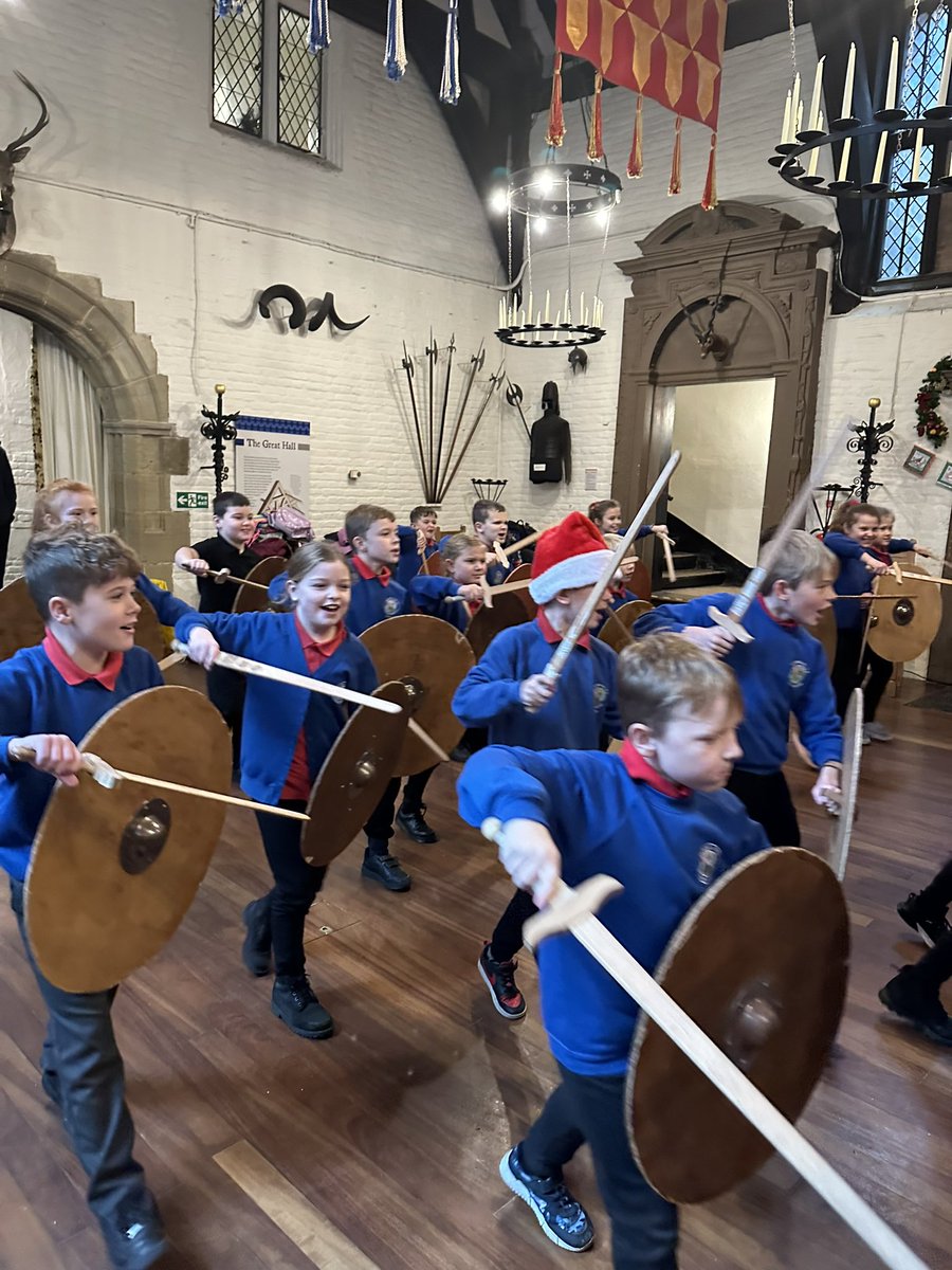 We were given our shields and swords for the battle of the century… Battle faces at the ready!