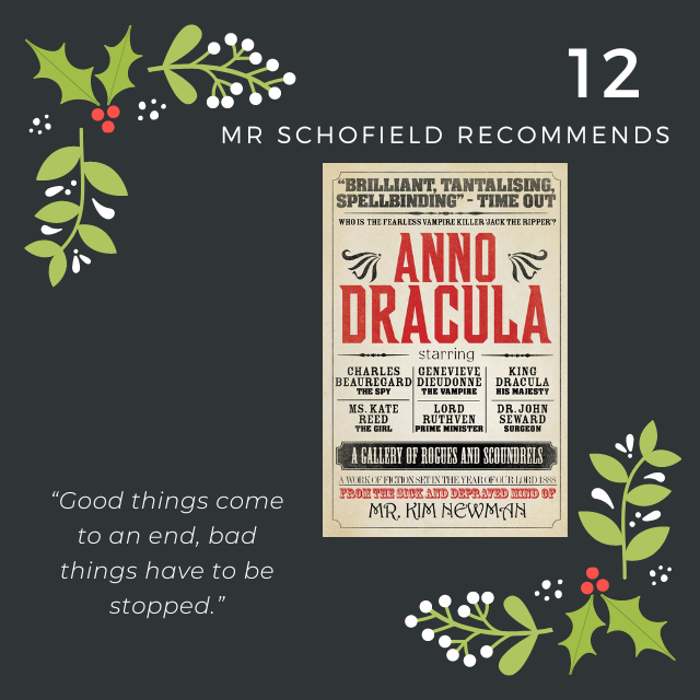 Slightly spooky recommendation from Mr Schofield for day 12.

#library #books #adventcalendar #KimNewman