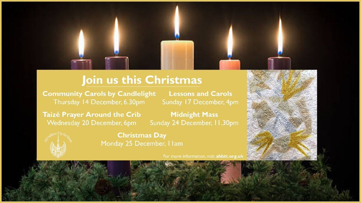 AllHallowsTower's tweet image. Join us tomorrow (Wednesday) at 6pm for our service of Taizé prayer.
   
Silence, songs, readings, and prayer.   

All Welcome.  

To join on Livestream and for the order of service: ahbtt.org.uk/taize