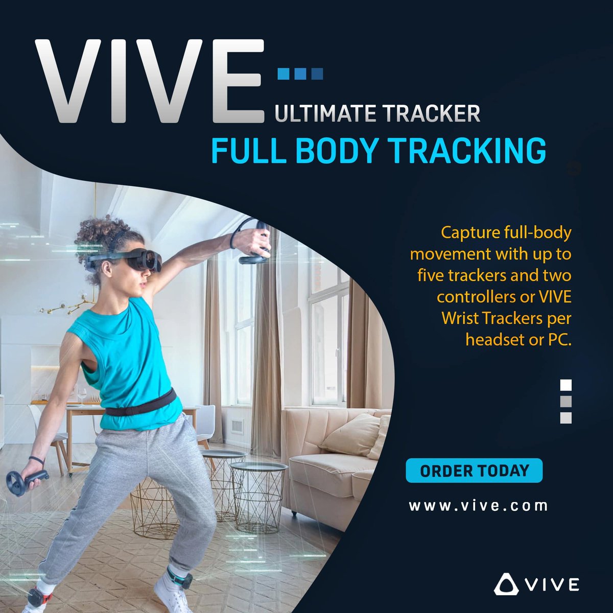 Bring the real world into virtual reality effortlessly with the VIVE Ultimate Tracker: htcvive.co/VUTX #VR #VIRTUALREALITY #VRTRACKER #VRACCESSORIES #VRHEADSET #MOTIONTRACKING #MOTIONTRACKER #BODYTRACKING #OBJECTTRACKING #PRECISIONTRACKING