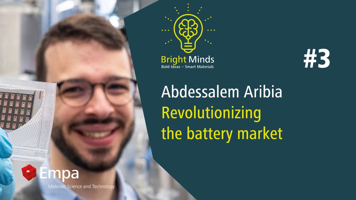 🔌2 days to go! #BrightMinds 3rd episode with Empa researcher and <a href="/BTRY_AG/">BTRY</a> co-founder <a href="/AbiAribia/">Abdessalem Aribia</a>: 
🔋Battery of the future: safe, reliable, environmentally-friendly production
🤔How does that work? Join the livestream!
📆Thu 14 Dec, 13.00 CET
🔗empa.ch/web/s604/brigh…