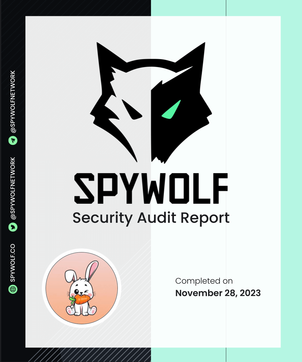 Congratulations to the Rabbit Inu (@RABBITINUU) team on successfully finalizing their project audit! 📄 Audit link: github.com/SpyWolfNetwork… NFA, DYOR