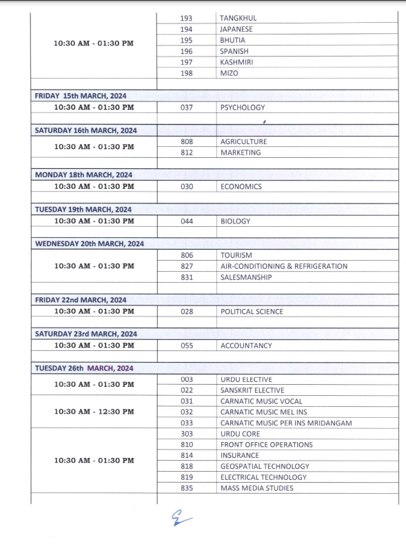 Image CBSE Class 12th Board Exams Time Table