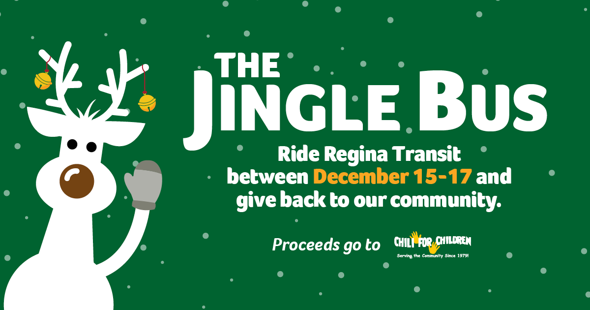 Ride the Jingle Bus for free this weekend!🔔 🚌 Donate your cash fare and extra coins into the farebox - Dec 15 to end of day Dec 17. All donations will go to Chili for Children, a program that provides free, healthy, hot lunches to school-aged children during the school day.