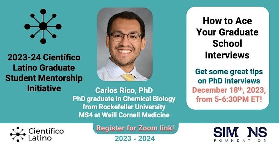 Want to get advice on prepping for your grad school interviews?⁠ 📝
⁠
Our 2023-24 GSMI webinar “How to Ace Your Graduate School Interviews” will be held NEXT WEEK on Monday, December 18th, 2023 from 5-6:30 pm ET

Register here: eventbrite.com/e/how-to-ace-y…