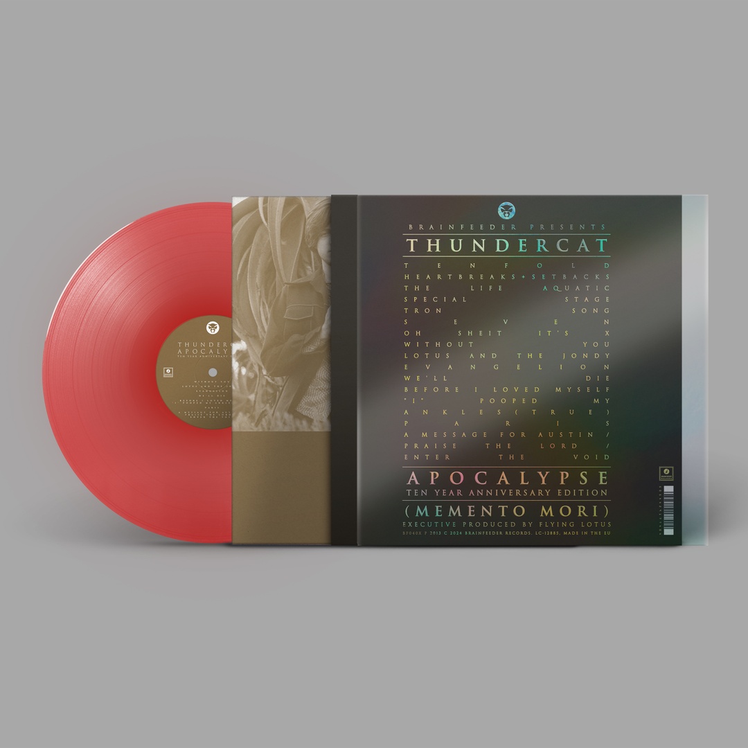 . @thundercat marks the tenth anniversary of his album “Apocalypse” with a new deluxe vinyl edition including 2 previously unreleased tracks. Limited edition translucent red vinyl. Preorder now → thundercat.lnk.to/apLT