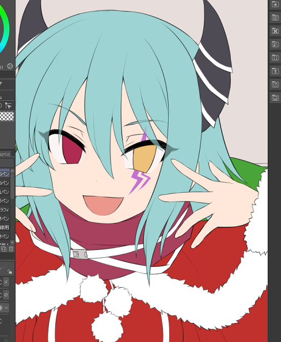 「クリスマスイラスト的なアンナたそ途中 」|うまるつふりのイラスト