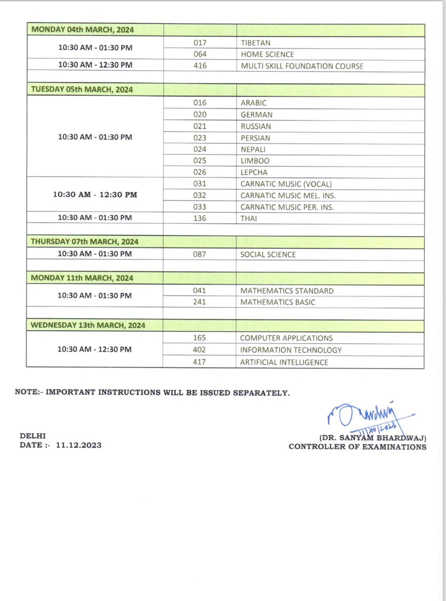 PawanBhadanaG's tweet image. Fantastic update for CBSE Class 10 students!
The board exam date sheet is out. Time to gear up for success, put in your best effort, and conquer those exams. You&apos;ve got this! 💪 #CBSEClass10 #BoardExams2023
