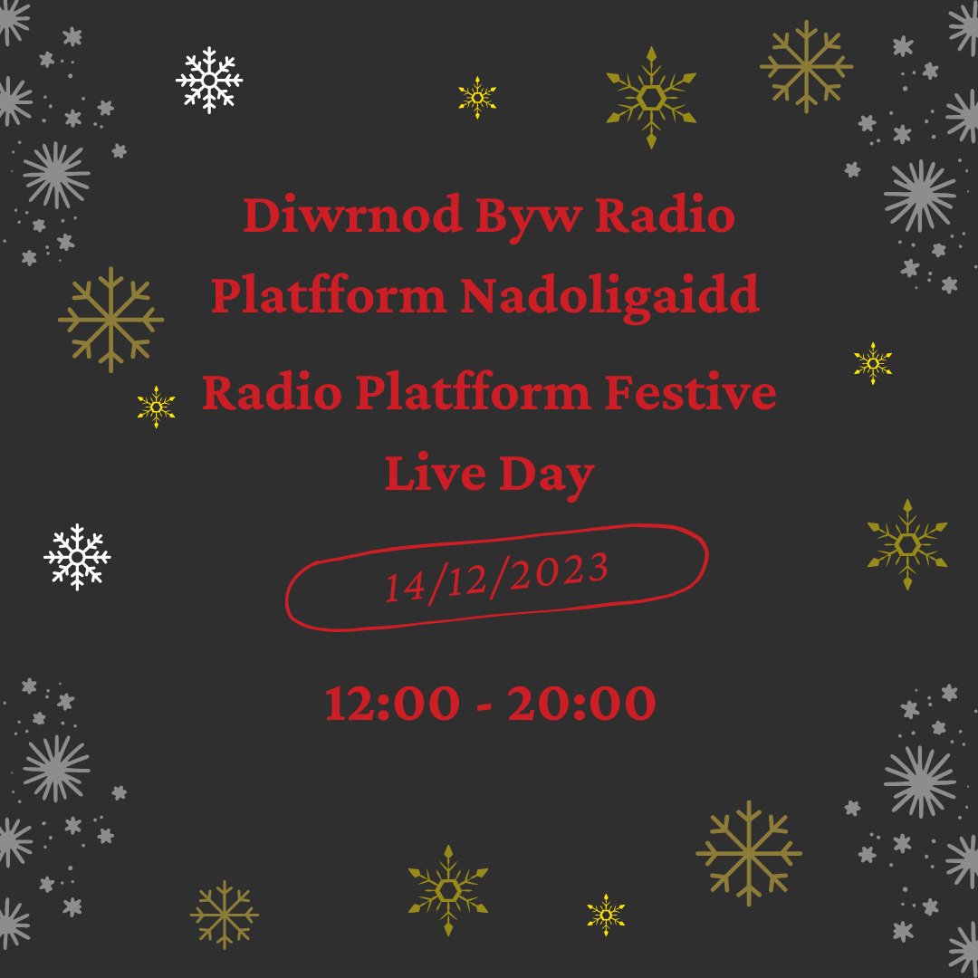 💡❄️Mae’n amser am Ddiwrnod Byw Nadoligaidd Radio Platfform! 💡❄️It’s time for Radio Platfform’s Festive Live Day! 🔊 Gwrandewch ar 14/12/23 i sioeau byw drwy’r dydd o Fae Caerdydd! 🔊 Tune in on 14/12/23 to listen to live shows throughout the day straight from Cardiff Bay! 🎅🎁
