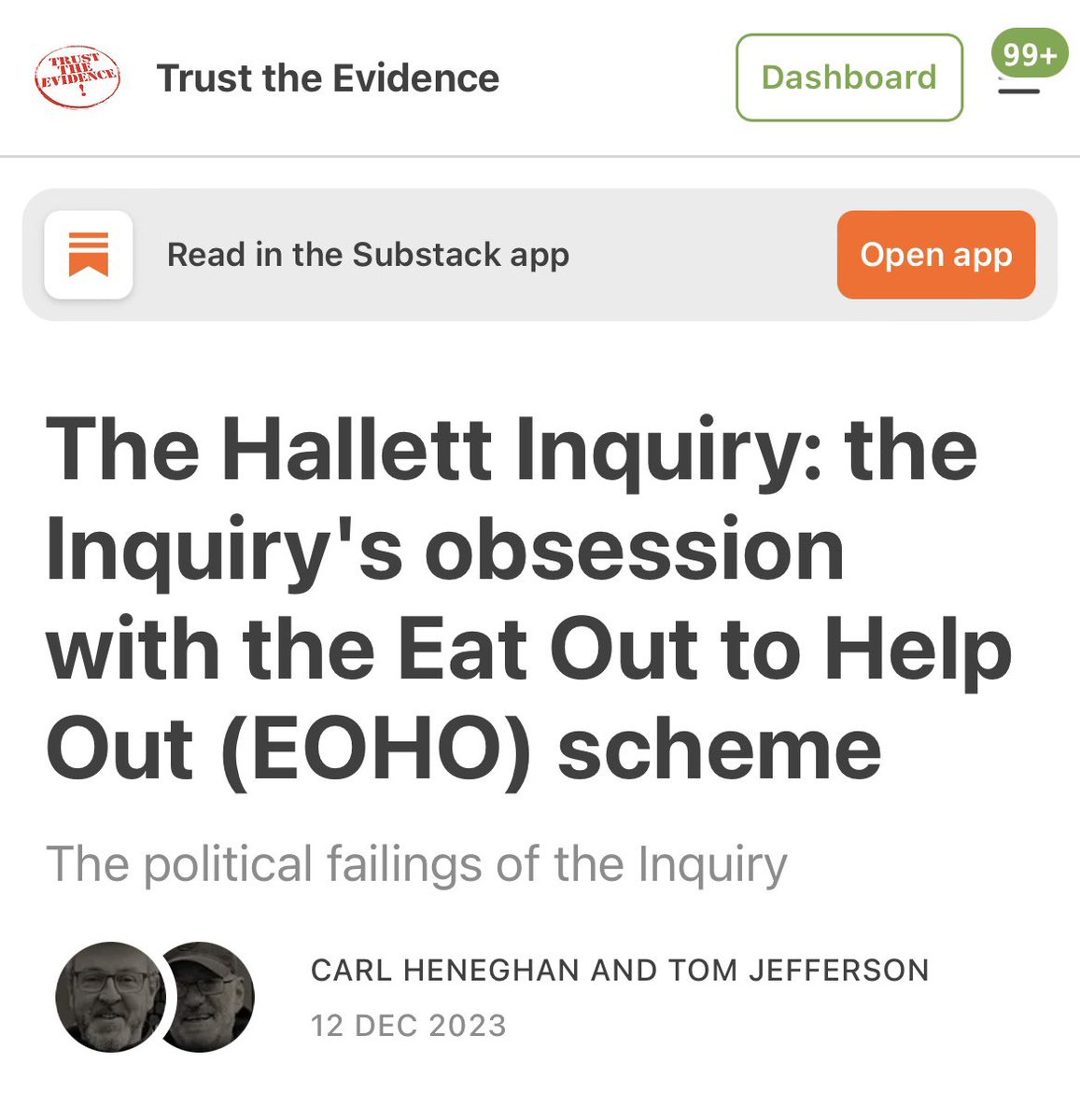 The Hallett Inquiry: the Inquiry's obsession with the Eat Out to Help Out (EOHO) scheme The political failings of the Inquiry trusttheevidence.substack.com