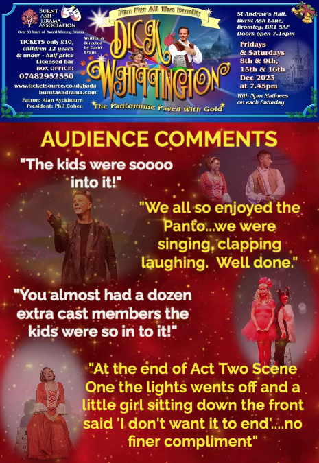 drama_ash's tweet photo. Dick Whittington is back.  For tickets visit https://t.co/tMhTjfDgbT  Tickets are going fast so we recommend booking now. We've had some wonderful reviews from our fabulous audiences - and a great response on the nights!  https://t.co/tMhTjfDgbT or 07482952550
#BADAWhittington https://t.co/0XLPNG8ZBJ