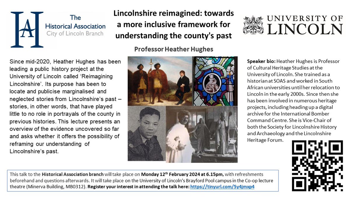 Details of the next talk, by Prof. Heather Hughes, on Lincolnshire Reimagined (also information about other talks in Feb and March @unilincoln @ULHistory @BGULincoln @BGUHistory Register here:  tinyurl.com/5y4jmxp4 More details: tinyurl.com/y2yrhh9d Flyer attached.