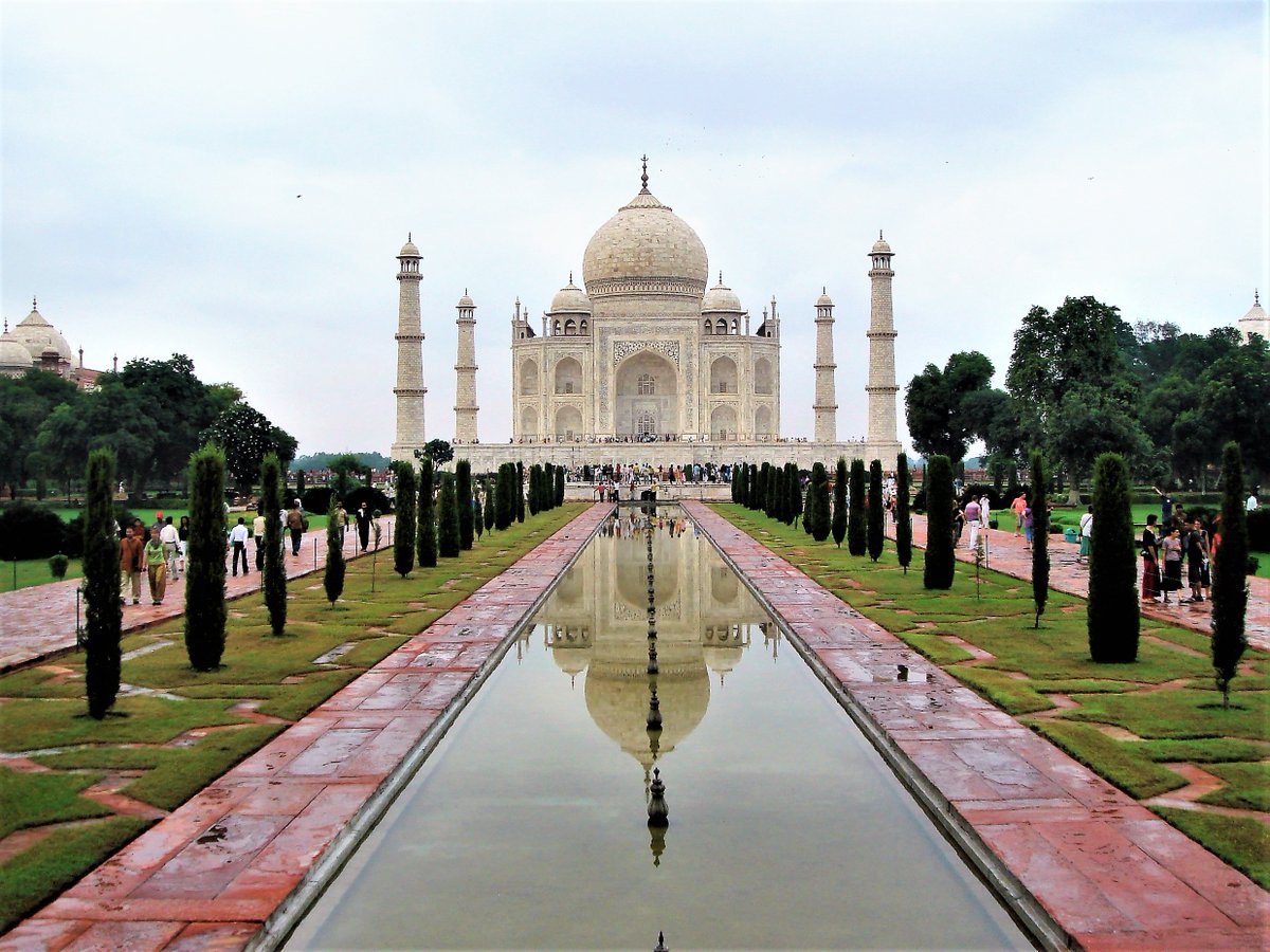 The Taj Mahal is a funerary monument in the city of Agra, India. It was erected between 1631 and 1654 during the rule of Emperor Shah Jahan of the Mughal dynasty. It is considered one of the Seven Wonders of the World. This photo has copyright. Photo made by me