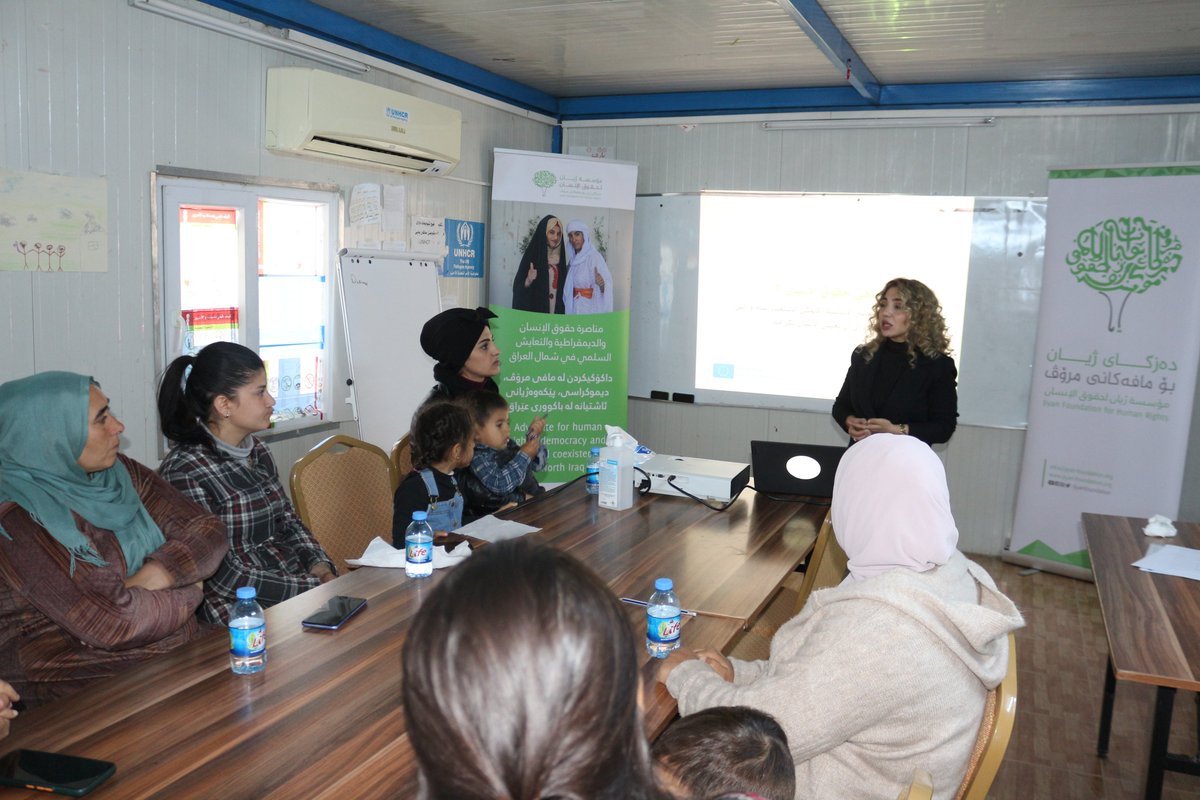 On #HumanRightsDay, the Jiyan Foundation organized a seminar at the Ashti Refugee Camp in Sulaymaniyah to raise awareness about human rights and emphasize their protection. The project is funded by the @EUinIraq