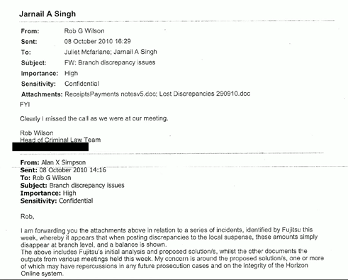 TomWitherow's tweet image. A bombshell in case of Seema Misra, who was wrongly jailed while pregnant:

Post Office lawyer Jarnail Singh was sent a report about a Horizon bug creating shortfalls at 40 branches in October 2010.

But he did not disclose it to the defence at Misra’s trial later that month.