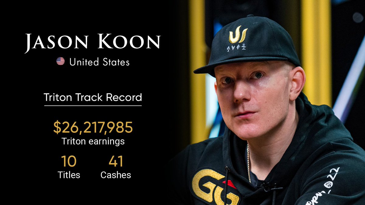 TritonPokerPlus (@tritonpokerplus) on Twitter photo New week, new stats!
<a href="/JasonKoon/">Jason Koon</a>, fresh off his historic 10th Triton title at the Triton Super High Roller Series Monte-Carlo 2023, has amassed a total of $26,217,985.00 overall. Curious about more stats? Check out the Triton Poker Plus App for the latest updates and more! New week, new stats!
<a href="/JasonKoon/">Jason Koon</a>, fresh off his historic 10th Triton title at the Triton Super High Roller Series Monte-Carlo 2023, has amassed a total of $26,217,985.00 overall. Curious about more stats? Check out the Triton Poker Plus App for the latest updates and more!