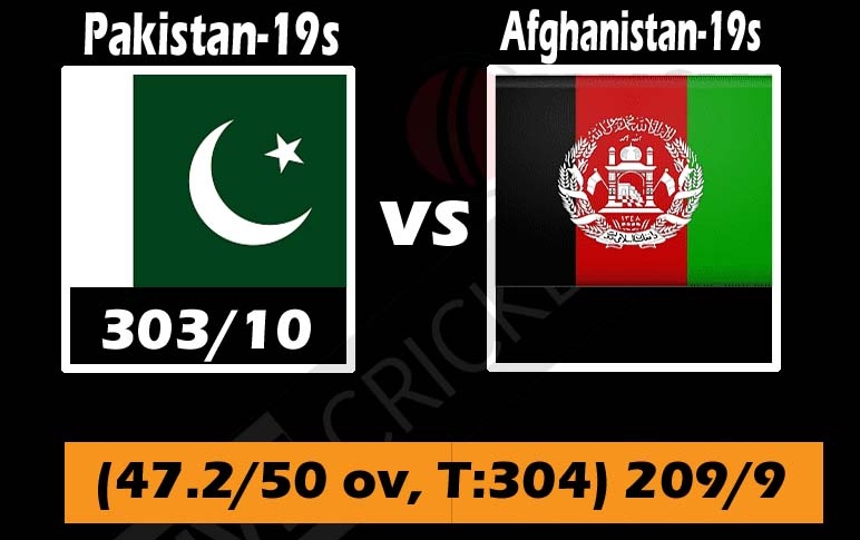 (47.2/50 ov, T:304) 209/9
Afghan U19 need 95 runs in 16 balls.
 #PAKvAFG #PakistanFutureStars
#PakvAfg #CricketTwitter     #ACCU19MensAsiaCup  #ACCU19MensAsiaCup2023  #ACCMensU19AsiaCup
