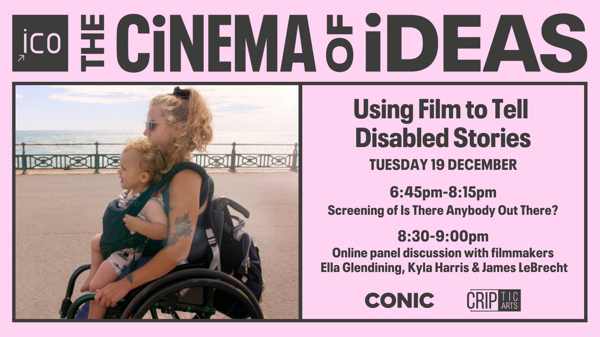 We are working with @ICOtweets & @CRIPticArts to present 'Using Film to Tell Disabled Stories', a virtual event on Tues 19 Dec, 6.45pm. A screening of Is There Anybody Out There? plus talk with filmmakers @ella_bee_g, Kyla Harris & @JimLeBrecht Tickets: bit.ly/ITAOT19Dec