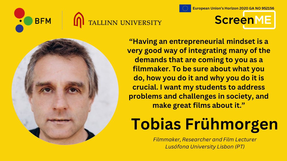 ScreenME (@screenme_net) on Twitter photo And we did it again! A new podcast episode!
"Why is having an entrepreneurial mindset important for filmmakers?" <a href="/ulrike_rohn/">Ulrike Rohn</a> from @TallinnUni had a chat with Tobias Frühmorgen from <a href="/ULHT/">UniversidadeLusófona</a>. <a href="/FilmEU_Univ/">FilmEU - European University</a> <a href="/C_ACCELERATE_EU/">C-Accelerate</a> Find it here:
open.spotify.com/episode/0HJwEk… And we did it again! A new podcast episode!
"Why is having an entrepreneurial mindset important for filmmakers?" <a href="/ulrike_rohn/">Ulrike Rohn</a> from @TallinnUni had a chat with Tobias Frühmorgen from <a href="/ULHT/">UniversidadeLusófona</a>. <a href="/FilmEU_Univ/">FilmEU - European University</a> <a href="/C_ACCELERATE_EU/">C-Accelerate</a> Find it here:
open.spotify.com/episode/0HJwEk…