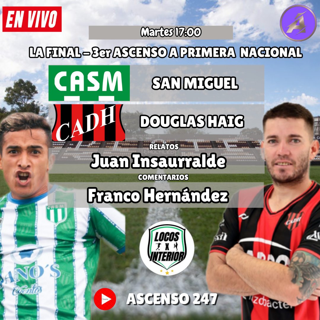 Primera Nacional: Douglas Haig y San Miguel definen el tercer ascenso