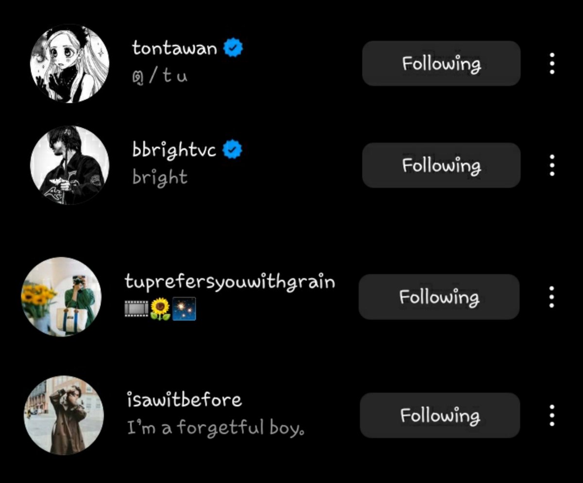 My faves have matching profile pictures on their IG accounts and IG photography accounts. 🤭🤭🤭

#BrightTu
#bbrightvc
#tontawan_t