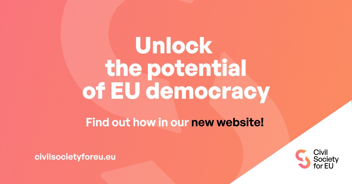 The #CivilSocietyForEU campaign advocates for strengthening civic space and civil dialogue with the support of over 170 CSOs. Now, with a dedicated website, we can better work together to #unlockthepotential of EU democracy!📷