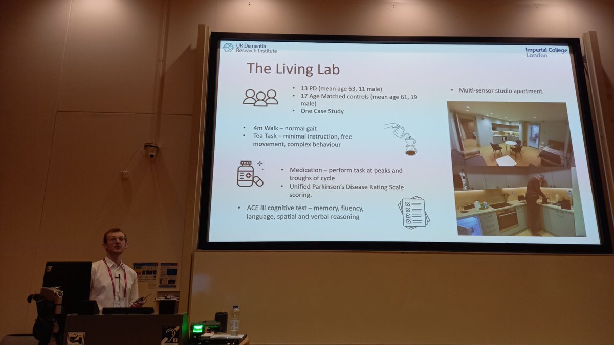 Great to see Josh presenting his MRes work within our @ImperialBrains @UKDRI #LivingLab project at the #Neurophysiology & #HumanMovement symposium of @ThePhySoc