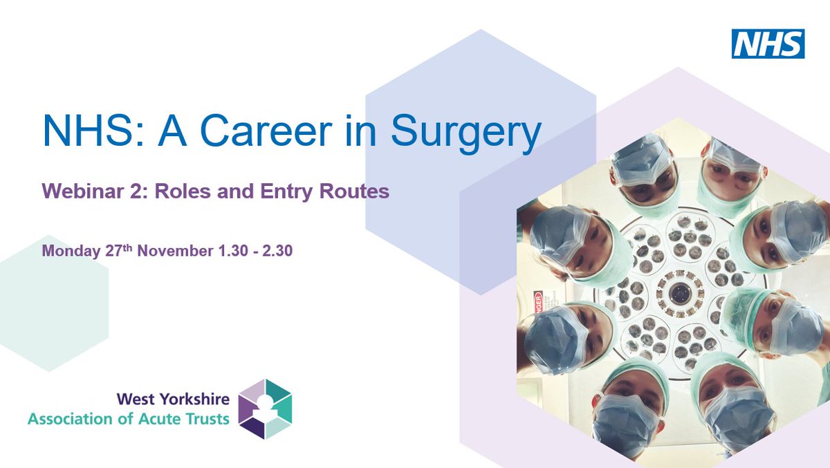WYAAT_Hospitals's tweet image. Webinar 2 of our #NHS #ACareerinSurgery series explored the various roles and entry routes into a career in surgery. 

A great turn out again of students and schools across #WestYorkshire. 

#WYAAT #ElectiveRecovery