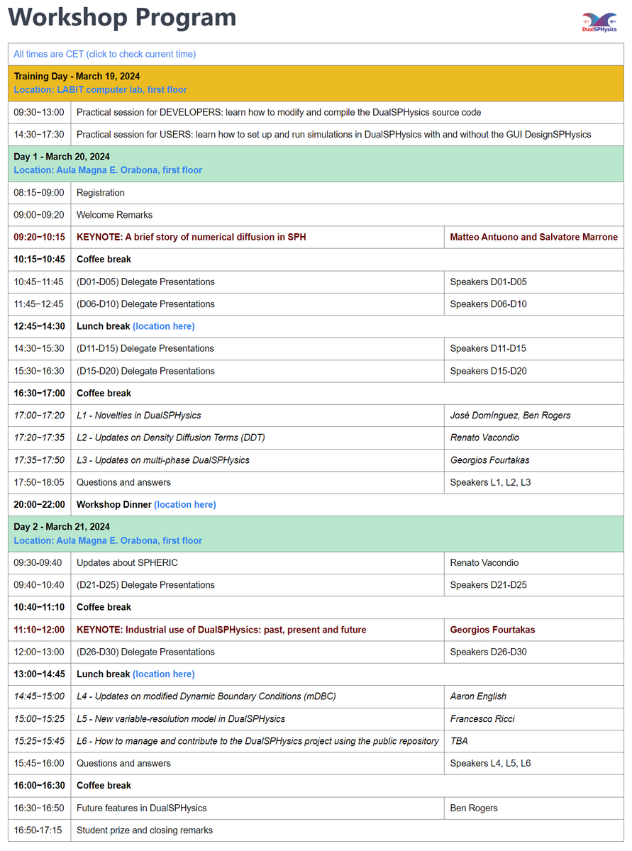 DualSPHysics (@dualsphysics) on Twitter photo Take a peek at the program of 7th DualSPHysics Workshop: dual.sphysics.org/7thworkshop/wo…
Many exciting news are coming up...
<a href="/spheric_/">SPHERIC</a> <a href="/SPHNJIT/">Heat and Fluids Transport Engineering Research Lab</a> @SPH_Manchester <a href="/EPHYSLAB_Uvigo/">EPHYSLAB</a> <a href="/unipr/">Università di Parma</a> Take a peek at the program of 7th DualSPHysics Workshop: dual.sphysics.org/7thworkshop/wo…
Many exciting news are coming up...
<a href="/spheric_/">SPHERIC</a> <a href="/SPHNJIT/">Heat and Fluids Transport Engineering Research Lab</a> @SPH_Manchester <a href="/EPHYSLAB_Uvigo/">EPHYSLAB</a> <a href="/unipr/">Università di Parma</a>