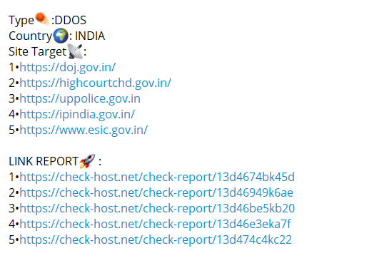 Cyberattack on Indian Government Websites