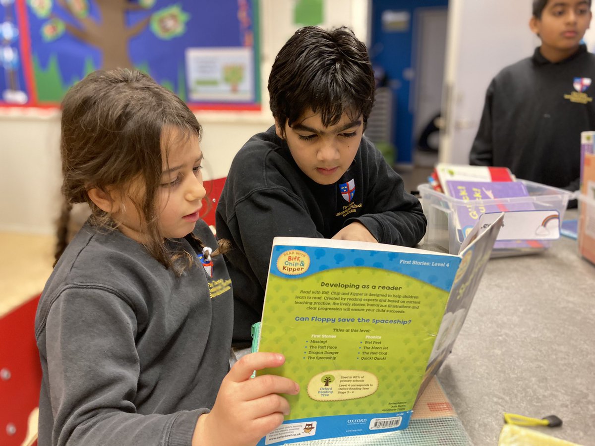 Reading buddies: Our older children are supporting our youngest with their reading progress using the Oxford Reading Tree scheme.